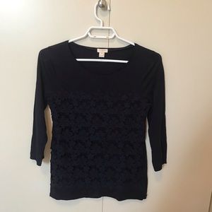 ⭐️4/$20⭐️J Crew Factory Crochet Detail Top size XS